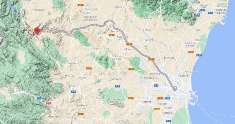 Cómo llegar de Valencia a Gestalgar