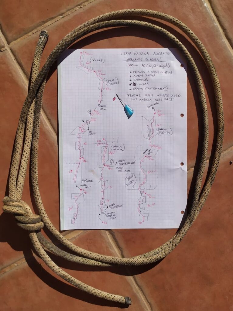 Croquis Hermanos de aguja, Puig Campana - Destino Climbing (1)